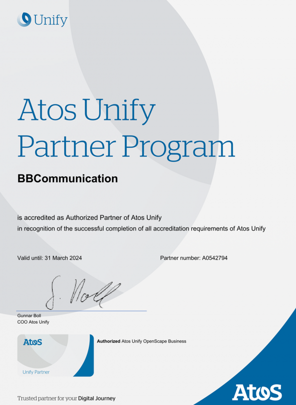 Atos Unify Partner Program Accreditation 2023-1